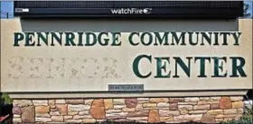  ?? News-herald photo — DEBBY HIGH ?? The lettering of the word “senior” can still be seen on the sign for the newly renamed Pennridge Community Center in Silverdale.