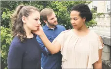  ?? Capital Classics Theatre / Contribute­d photo ?? Katie Elman (Pericles’ daughter, Marina), Josh Karam (Thaliard and Cleon) and Aurelia Clunie (Dionyza and Goddess Diana) star in “Pericles, Prince of Tyre.”