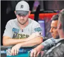  ?? Rachel Aston ?? Las Vegas Review-journal Joe Cada of Shelby Township, Mich., remains in the chase to make the final table in the World Series of Poker.