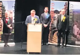  ??  ?? Victory Lorna Robertson, John Nicolson, Luke Graham and Iliyan Stefanov at the count