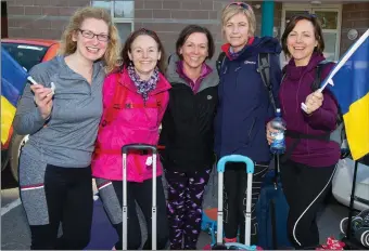  ??  ?? Flying the flag for Glenflesk on the Kerry Camino were Marguerite Hickey, Niamh Moran, Mags Furlong,Helena Buckley and Siobhan Darcy.