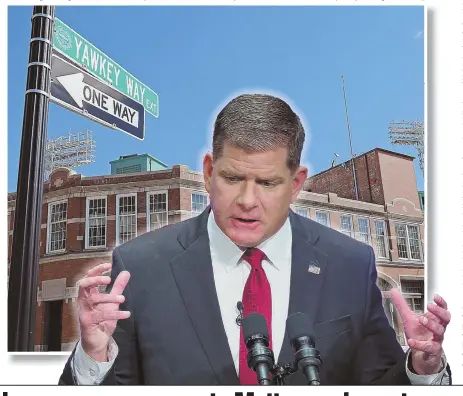  ?? STAFF FILE PHOTOS BY NANCY LANE ?? ‘DANCE WITH THE ONES WHO BRUNG YOU’: Mayor Martin J. Walsh, as a Boston-bred leader, stands in stark contrast with Sox owner and Midwest native John Henry.