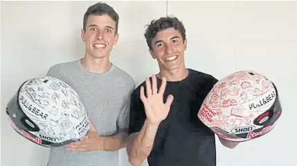  ??  ?? Alex Marquez, left, and his brother Marc will race for Honda this year.