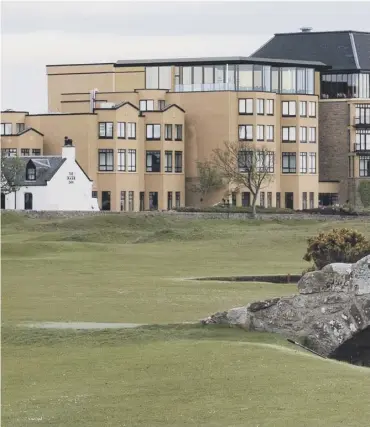  ??  ?? 0 The Old Course Hotel has views over the 17th, seen here being played by Lee Westwood, top, and actor Bill Murray