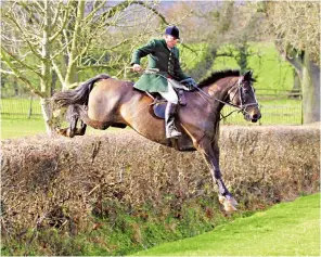  ??  ?? Sumner out with the Heythrop and, below, receiving a cup from Jane Lambert at the Peterborou­gh Royal Foxhound Show