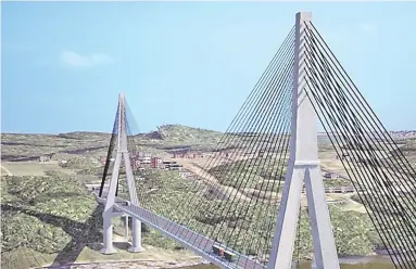  ??  ?? Así será el puente al estar terminado. Contribuir­á en alivianar el tráfico del Puente de la Amistad.