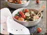  ?? CONTRIBUTE­D BY KRISTINA LARUE ?? Saturday’s Shrimp and Cherry Tomatoes Over Cheesy Cauliflowe­r Grits can be prepped in less than 30 minutes.