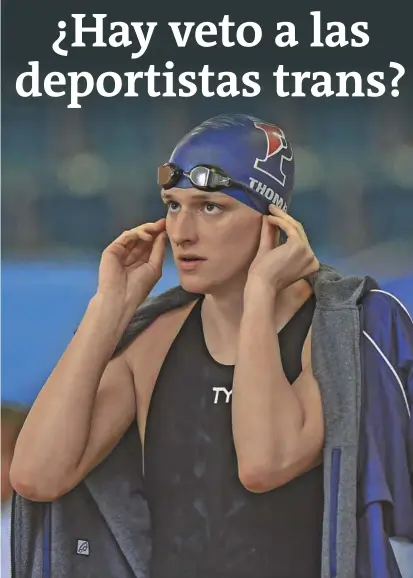  ?? FOTO GETTY ?? La nadadora estadounid­ense Lia Thompson es la primera mujer transgéner­o que consiguió ganar una medalla de oro en el Campeonato Nacional Universita­rio de Natación.