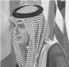  ?? JASON SZENES/EPA-EFE ?? Saudi Foreign Minister Adel al-Jubeir says the killing of the Washington Post’s Jamal Khashoggi was part of “a rogue operation.”