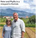  ??  ?? Peter and Phyllis in a vineyard in Korčula