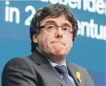  ?? AP ?? Carles Puigdemont had crossed the Danish border en route to Belgium from a talk in Finland when German police detained him