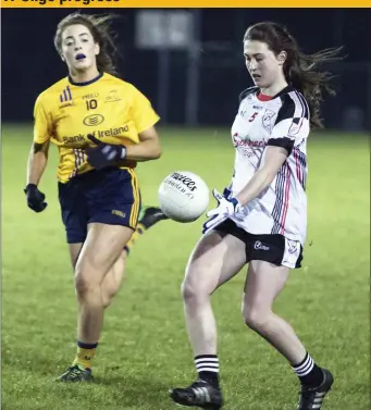  ??  ?? Eimear Byrne of DCU in action with IT Sligo’s Lauren Boles.