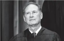  ?? New York Times file photo ?? Justice Samuel Alito wrote of “a national controvers­y” over abortion. Yet Roe was less divisive when decided than today.
