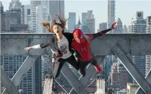  ?? Sony Pictures ?? ■ Zendaya, left, and Tom Holland in Columbia Pictures' "Spider-man: No Way Home."