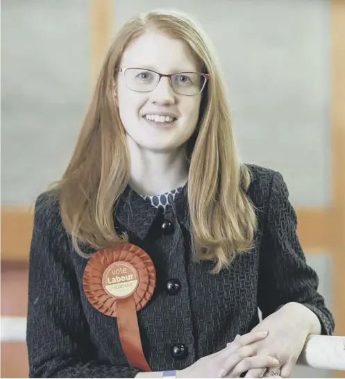  ??  ?? VICTORY: Labour’s Holly Lynch retained her seat in Halifax but with a vastly reduced majority. Photo by Allan Mckenzie.