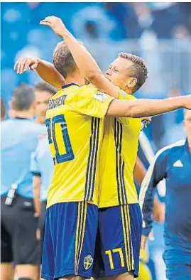  ?? (AP) ?? De contra. Suecia tuvo el 36 por ciento de la posesión, pero igual ganó. “Nadie quiere jugar contra nosotros”, dijo el delantero Ola Toivonen.