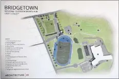  ?? LAWRENCE POWELL ?? The new track and field complex at the site of the old high school in Bridgetown will contain an artificial turf sports field, natural grass field, eight-lane track with jumping runways and pits, and other amenities to host provincial sports activities. The $3.5-million facility will be built within the year.