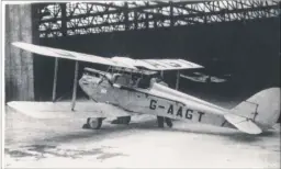  ??  ?? The DH60G Gypsy Moth that crashed into a railway cutting near Bekesbourn­e airfield in 1934