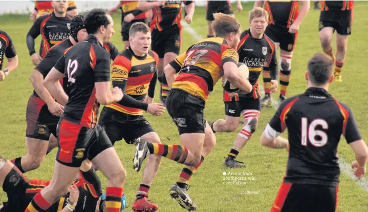  ?? Joe Stewart ?? Action from Southport’s win over Sefton