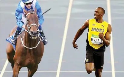  ??  ?? SPEEDSTERS. Australian superstar Winx, known as the Usain Bolt of horseracin­g, will be aiming for her 19th consecutiv­e victory when she runs in the Group 2 Chelmsford Stakes over 1600m at Randwick in Sydney on Saturday.