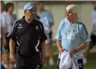  ?? ?? Physio…Madero (R) with ex-Argentina boss Basile
