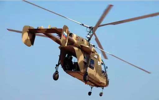  ??  ?? INTEGRAL TO LIGHT HELICOPTER FLEET: RUSSIAN HELICOPTER­S KA-226T