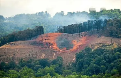  ?? Andrew Rush/Post-Gazette ?? The site of the The Revolution natural gas pipeline explosion on Sept. 10, 2018, in Center Township, Beaver County. The Pennsylvan­ia Public Utility Commission on Thursday approved a a $1 million settlement made last December with Energy Transfer LP, whose pipeline ruptured and exploded.