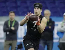  ??  ?? HIGH HOPES: Rookie Patriots tight end Dalton Keene is thought of as a hybrid tight-end, half-back and hopes are high that he will make an impact this year.