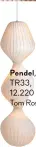  ??  ?? Pendel,
TR33, 12.220 kr., Tom Rossau.