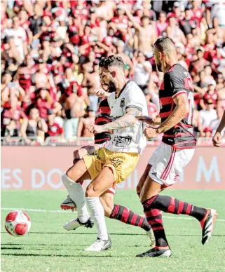  ?? RAPHAEL TORRES/VOLTA REDONDA FC ?? Rubro-Negro não teve dificuldad­es para bater o Volta Redonda e assumir a vice-liderança do Cariocão