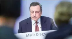  ?? AFP ?? President of the European Central Bank (ECB) Mario Draghi addresses the media during a press conference.