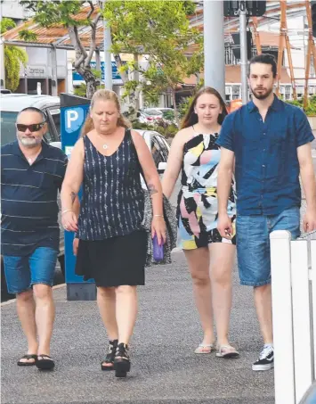  ?? Picture: KATRINA BRIDGEFORD ?? LOOKING FOR ANSWERS: The family of Geelong soldier Private Jason Challis, who died in a live fire exercise at Mt Bundey last year, attend Darwin court yesterday.