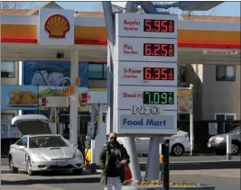  ?? JANE TYSKA — BAY AREA NEWS GROUP ?? Gas and diesel prices over $6and $7per gallon are seen at a Shell station on Internatio­nal Boulevard in Oakland on March 10.
