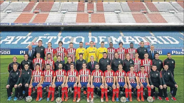  ?? EFE ?? La fotografía oficial del Atlético de Madrid para la temporada 2015-2016 se tomó el pasado miércoles