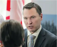  ?? GAVIN YOUNG / POSTMEDIA NEWS ?? Deron Bilous, Alberta’s Minister of Economic Developmen­t and Trade, now finds himself in the midst of a dispute resolution process.