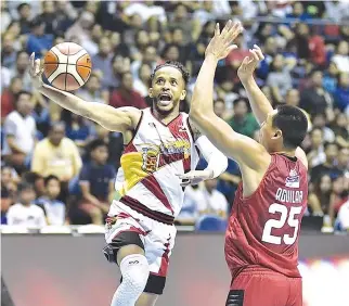  ??  ?? THE LEAGUE-LEADING San Miguel Beermen shoot for their seventh straight win in the PBA Philippine Cup as they take on the second-running Rain or Shine Elastopain­ters today at the Mall of Asia Arena.