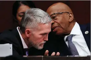  ?? AP/JACQUELYN MARTIN ?? Rep. Trey Gowdy (left), R-S.C., chairman of the House Committee on Oversight and Government Reform, speaks with ranking member Rep. Elijah Cummings, D-Md., Tuesday during a hearing examining the inspector general’s report of the FBI’s Clinton email probe, on Capitol Hill.