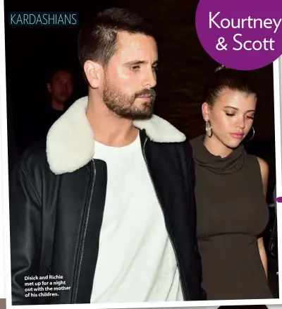  ??  ?? Disick and Richie met up for a night out with the mother of his children.