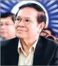  ?? HENG CHIVOAN. ?? Kem Sokha speaks at the former CNRP office in Phnom Penh in 2016.