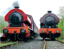  ?? STEVEN BARKER ?? Right: Nos. 403 (left) and 401 pose side by side on May 2. Both locos lost their original full-length buffer beams in the 1970s at the West Somerset Railway.