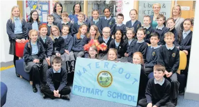  ??  ?? ● Waterfoot Primary School class 9 with their teachers