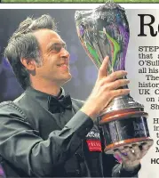  ??  ?? HOT STREAK: O’Sullivan celebrates his UK win