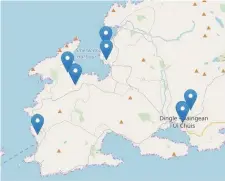  ?? Locations where people in Corca Dhuibhne have marked themselves available to help during the crisis. ??
