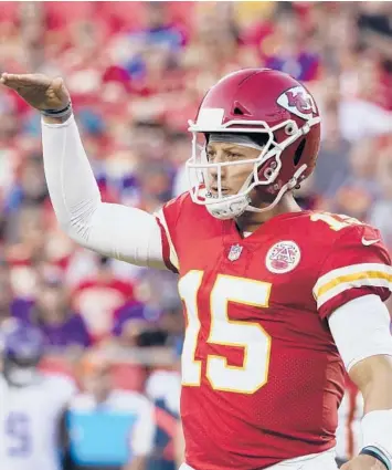  ?? ED ZURGA/AP ?? The Chiefs and Patrick Mahomes take a 14-game September winning streak into their season opener.