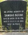  ?? ?? The grave where Protais Mpiranya was found buried in Granville cemetery, outside Harare, under the false name, Sambao Ndume.