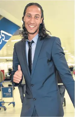  ?? Picture: SNS. ?? Bilel Mohsni at Glasgow Airport as he heads back to France after attending his hearing at Hampden.