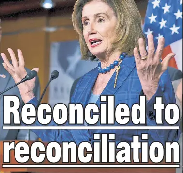 ??  ?? DARE TO DREAM: House Speaker Nancy Pelosi, speaking at a press conference Friday, said, “We know we have a very good case” for including a path to citizenshi­p for Dreamers in the $3.5 trillion reconcilia­tion bill.