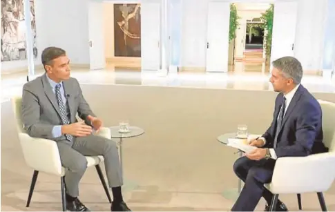  ?? // ABC ?? El presidente del Gobierno, Pedro Sánchez, durante la entrevista en La Moncloa concedida a TVE