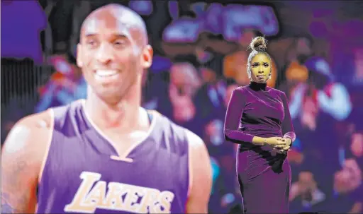  ?? Nam Huh The Associated Press ?? Jennifer Hudson sings a tribute before the NBA All-star Game on Sunday to legend Kobe Bryant and his daughter Gianna, who were killed in a Jan. 26 helicopter crash.