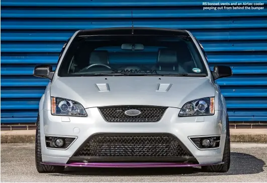  ??  ?? RS bonnet vents and an Airtec cooler peeping out from behind the bumper